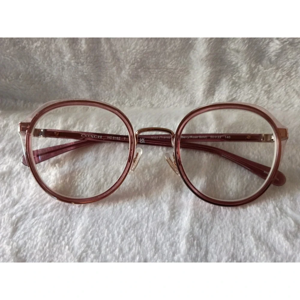 Coach HC5162 9331 Transparent Berry Rose Gold Eyeglass Frames 50-22-140